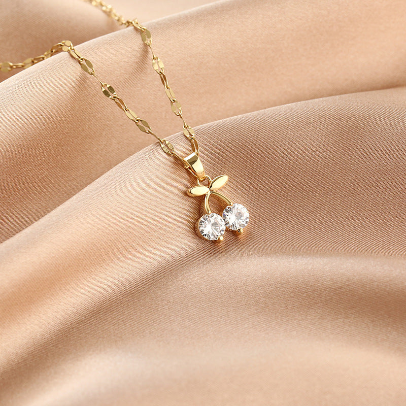 18K Gold-Plated Cherry Pendant Necklace