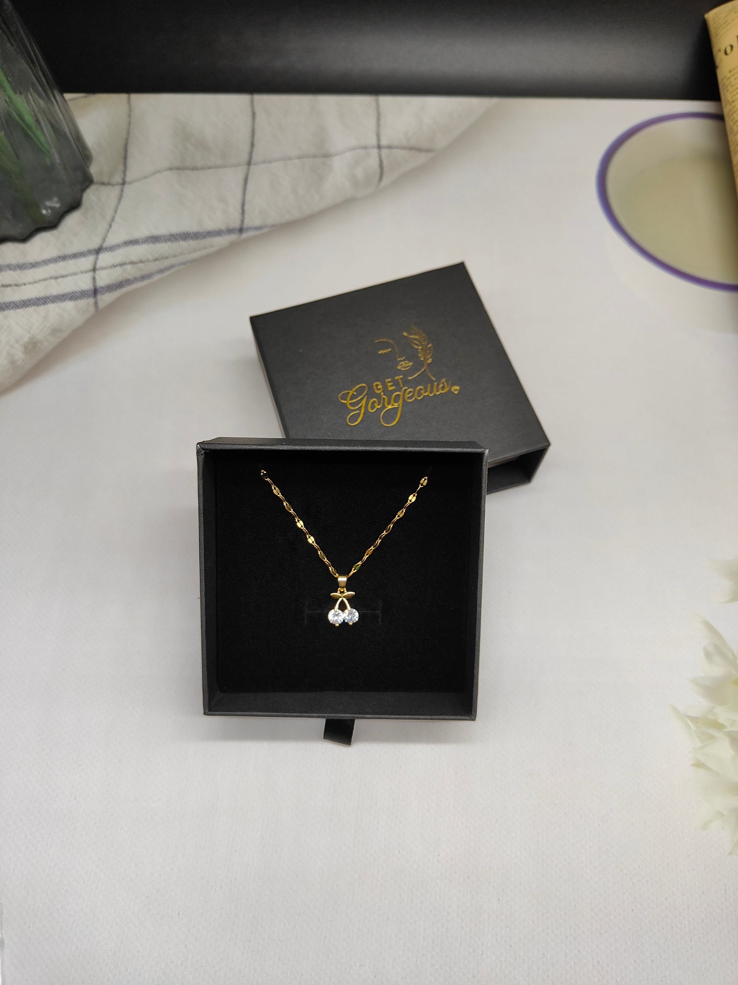 18K Gold-Plated Cherry Pendant Necklace