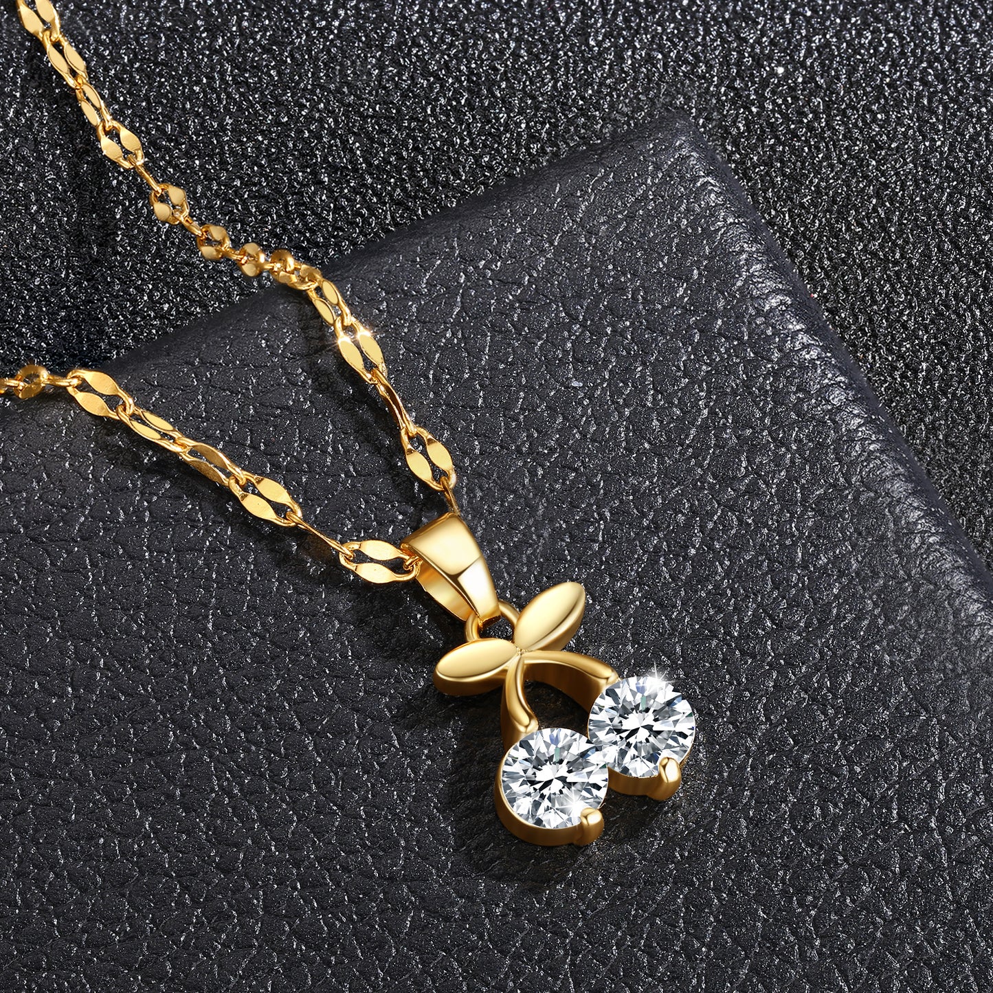 18K Gold-Plated Cherry Pendant Necklace